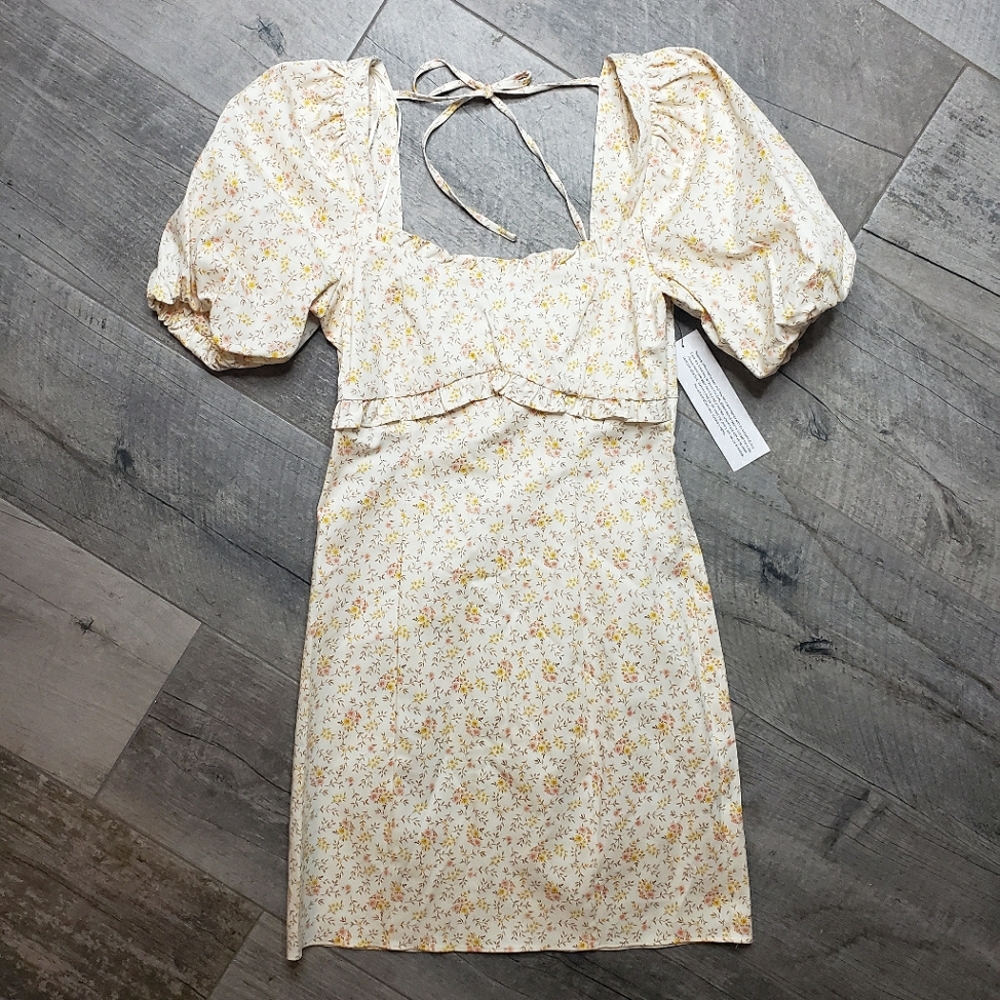 Topshop Yellow Floral Dress